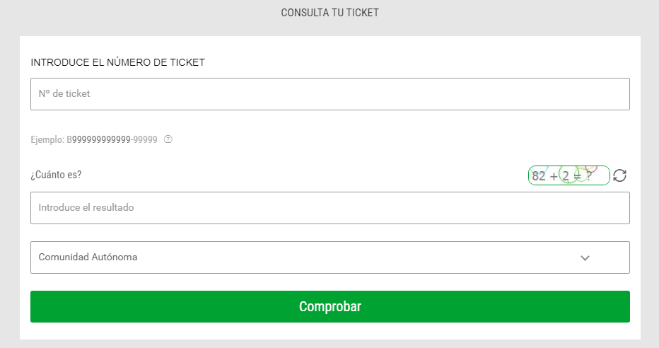 Comprobar ticket premiado codere